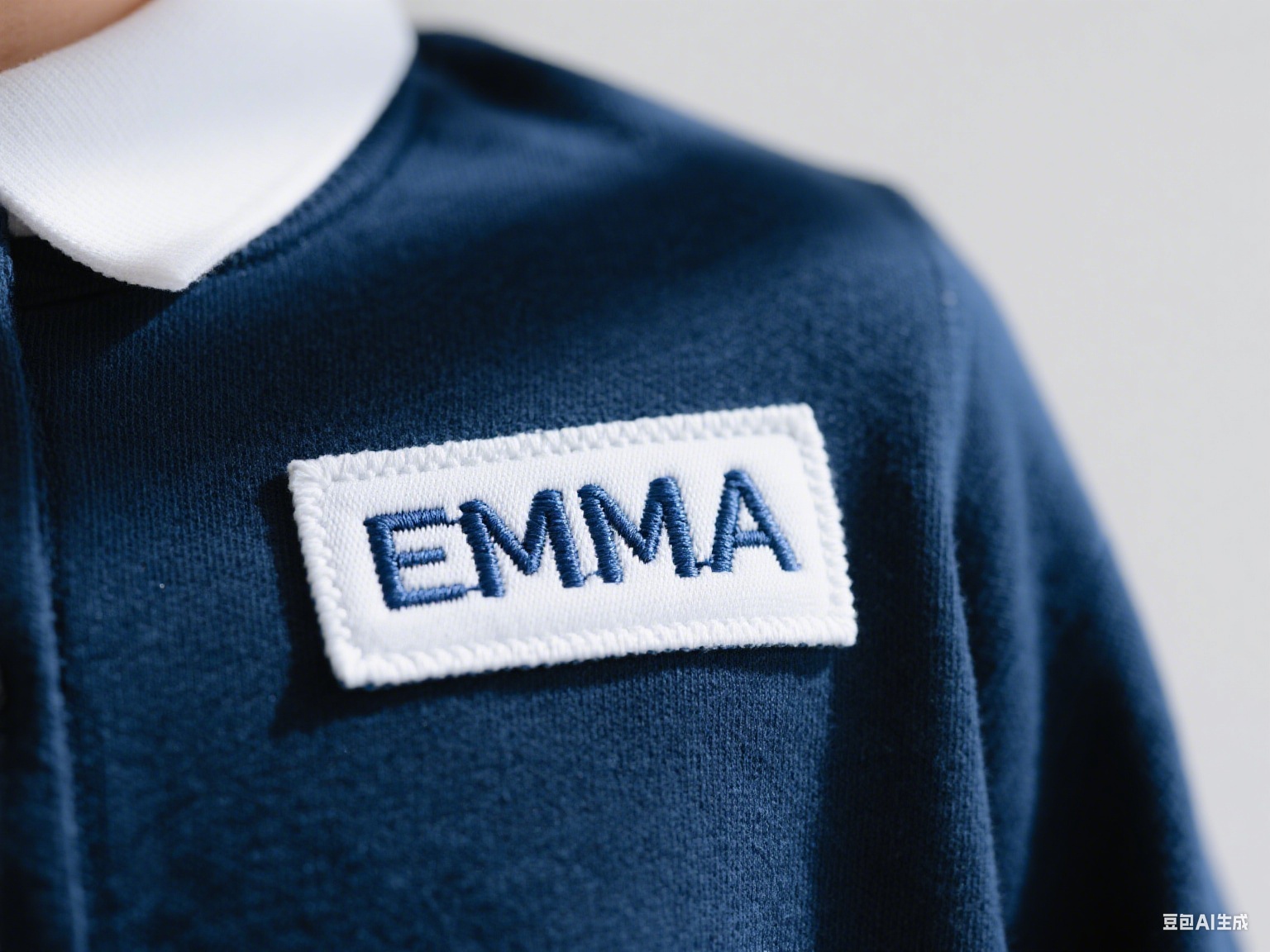 niform with a clearly visible woven name label and embroidered company logo.